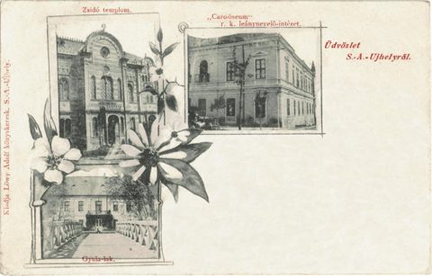 Sátoraljaújhely, the new synagogue — postcard, c.1899.