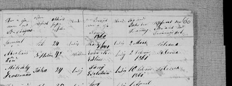 Tolcsva Jewish marriage, 2 Feb 1861: Abraham Fried of Nagyhalász, 42, widower × Eszter Edlisz, single.