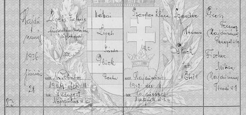 Hajdúnánás civil marriage register, 1936, certificate 83: Klára Szender, born Hajdúnánás 1 December 1908, daughter of Herman Szender and Jetti (Etel) Glück — a sister of Szerén (Sa