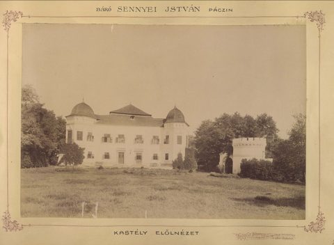 Pácin, the Sennyei (Mágócsy) castle, front view, photographed 1895–1899; Adel Golda and her sister Rizel were born at Pácin (1848 census)