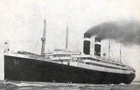 The Red Star liner SS Lapland arriving in port, 6 September 1911.