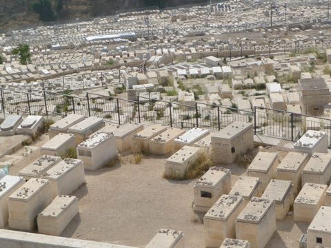 The Mount of Olives, Jerusalem — resting place of R’ Eliezer Zev Perlow (2006) and his brother HaRav Chaim Chaikel Perlov (1996), side by side, and of Antal (Naftali Tzvi) Wiesner