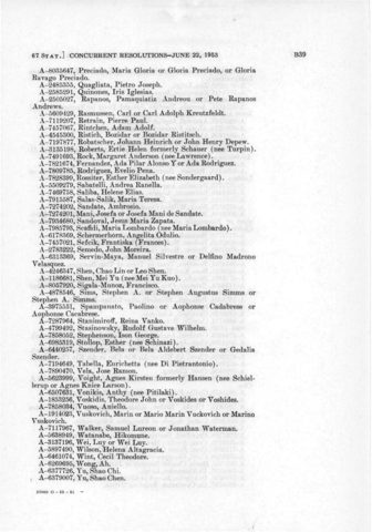 Béla (Gedalia) Szender, brother of Szerén (the siblings’ great-uncle): the concurrent resolution of Congress of 22 Jun 1953, page B39, lists “A-6440207, Szender, Bela or Bela Aldeb